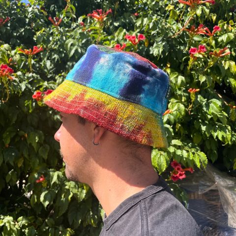 Tiedye Patched Hemp & Cotton Boho Festival Hat