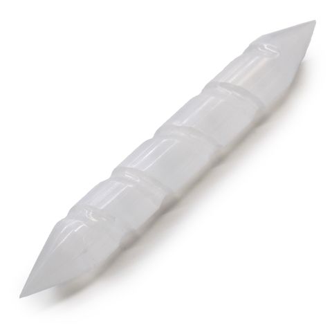 Selenite Spiral Wand 16 cm (Point Both Ends)