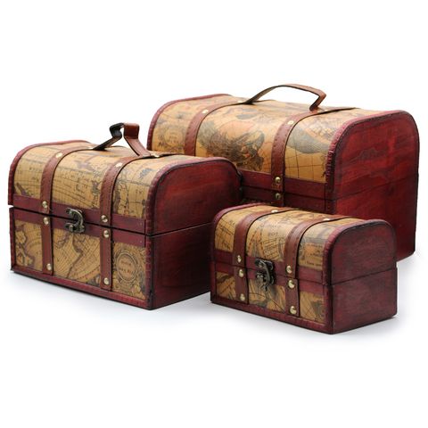 Old Map Chest Set of 3