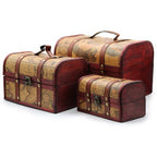 Old Map Chest Set of 3
