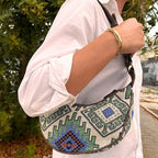 Geo-Geen Jacquard Hobo Bag