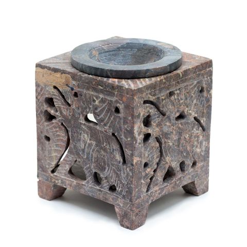 Elephant Square Soapstone Oil Burner