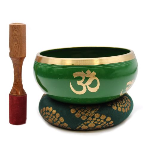 Tree of Life Green Singing Bowl Set  14cm