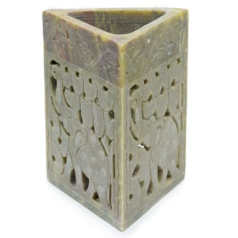 Elephant Triangle Soapstone Oil Burner