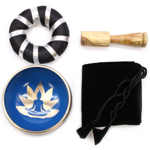 Yoga Moves  White/Blue  Singing Bowl Set
