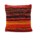 Rich Reds Rag Rug Cushion Cover