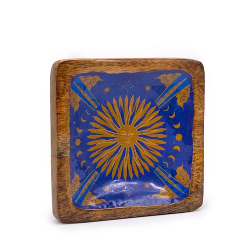 The Sun Hop Hare Enamelled Square Trinket Tray