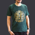 Hamsa Green Stone Washed T-Shirt Medium
