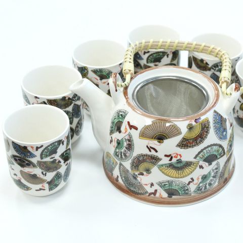 China Fans Herbal Teapot Set