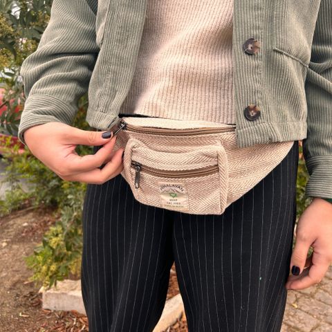 Natural Cotton Hemp Style Belt Bag