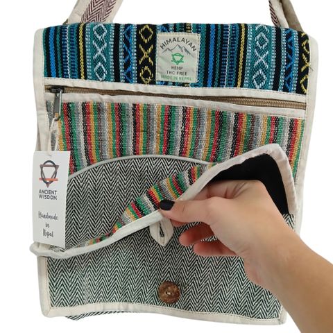 Curves Hemp Laptop Messenger Bag