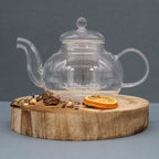 Round Pearl Glass Infuser Teapot 800ml
