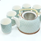 Green Mosaic Herbal Teapot Set