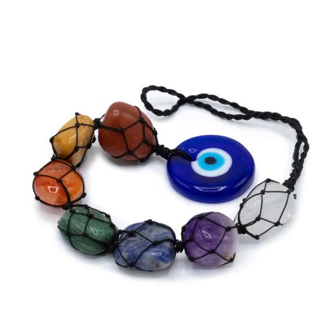 Evil Eye Hanging Chakra Stone  Pendant