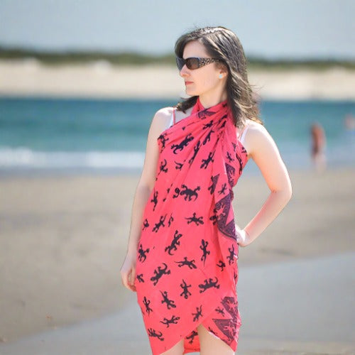 Eleanoras Pink Bali Gecko Sarong Sarongs