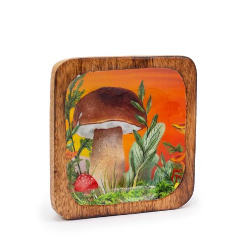 Maroon Mushroom  Big Square Trinket Tray