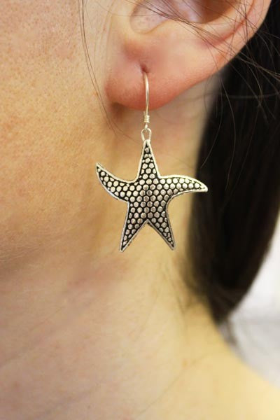 Eleanoras Star Fish Silver Earrings 