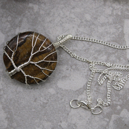 Eleanoras Tiger Eye Tree of Life Gemstone Necklace 