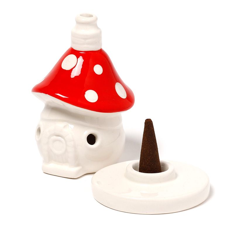 FAIRY TOADSTOOL HOUSE INCENSE CONE BURNER