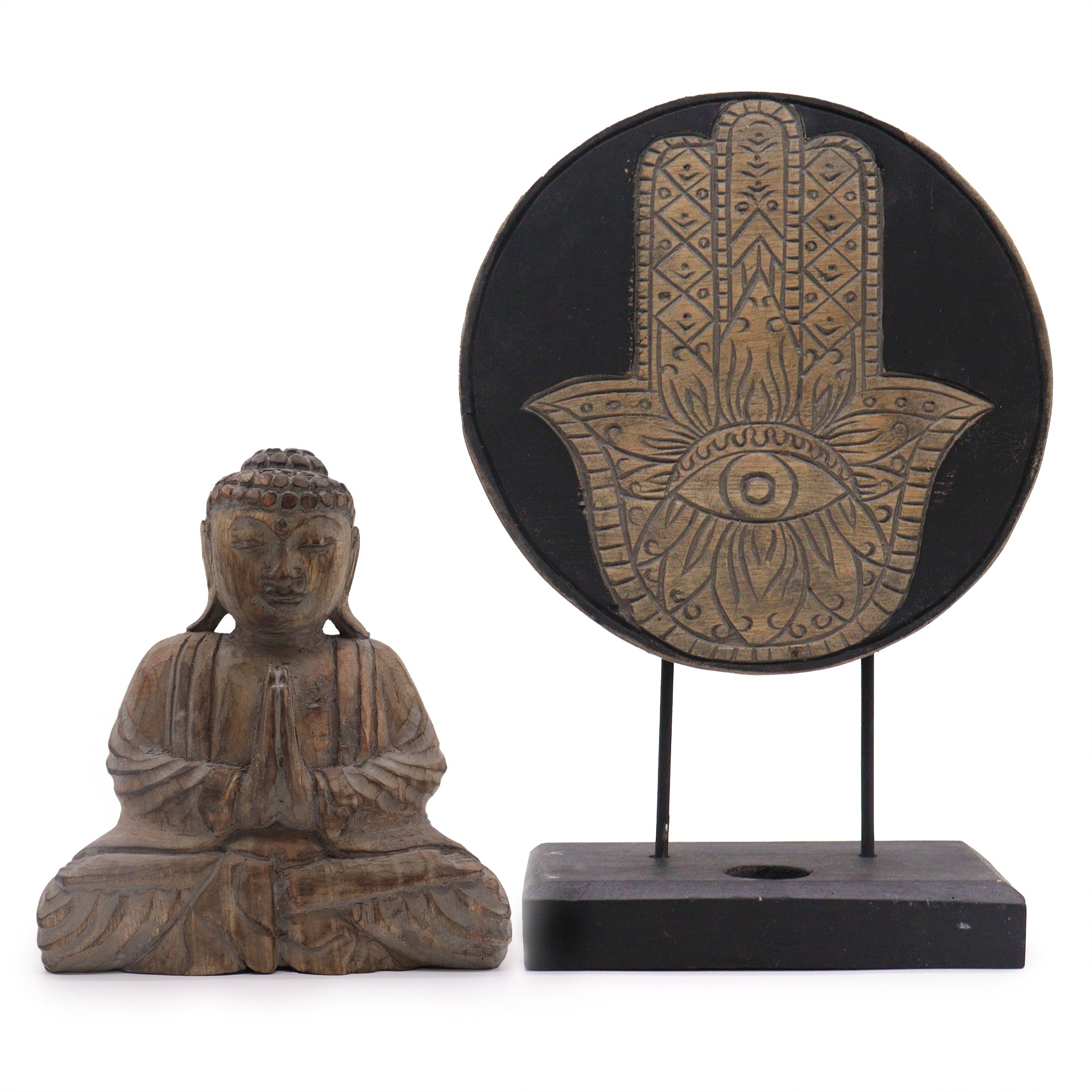 Eleanoras HAMSA GREY BUDDHA FENG SHUI SET Figurines & Sculptures