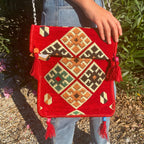Eleanoras Red Kilim Messenger Festival Bag Bags