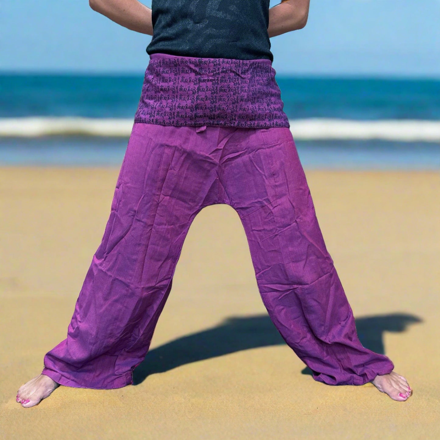 Eleanoras THAI FISHERMAN MANDALA MANTRA PURPLE ALADDIN YOGA FESTIVAL PANTS 