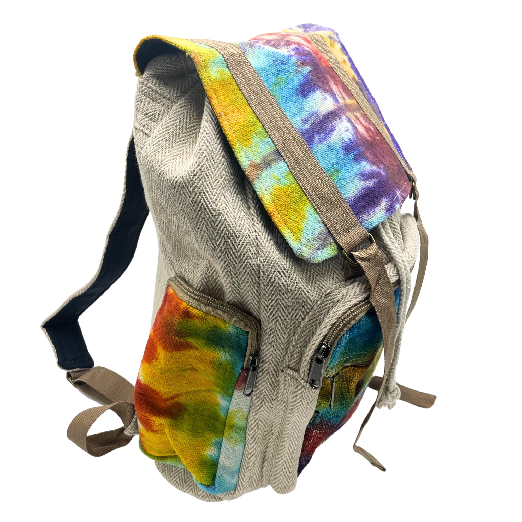 Eleanoras Tiedye Hemp Large Square Backpack Bags