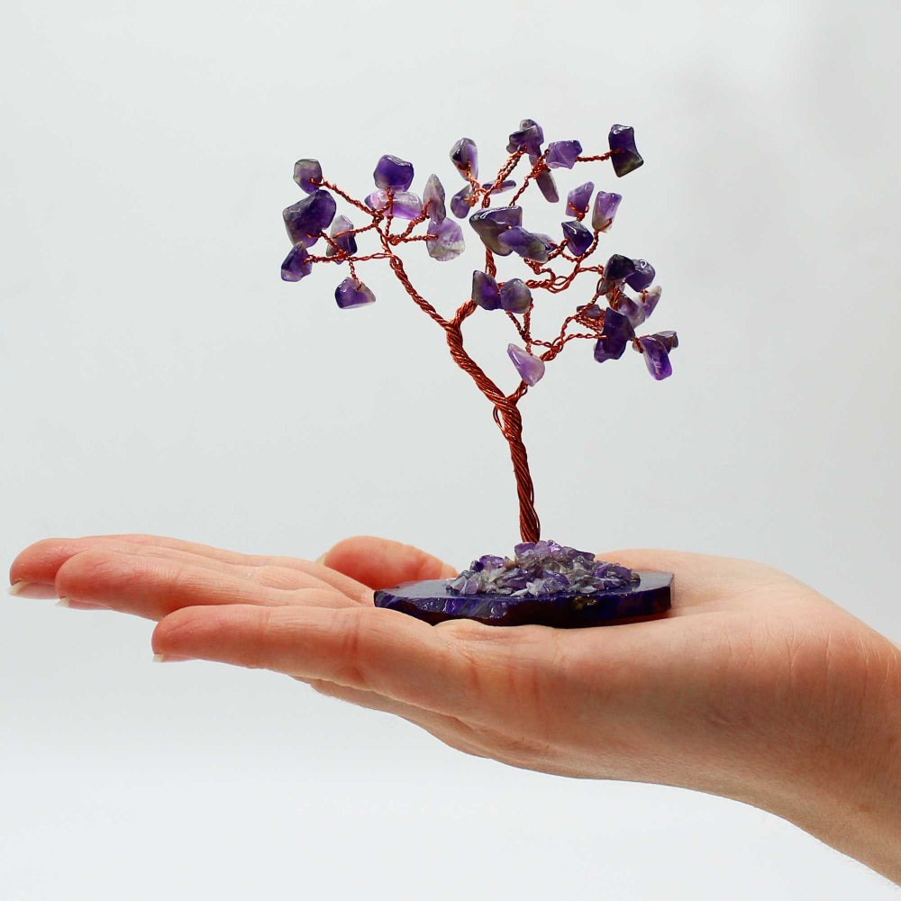Eleanoras Amethyst on Natural Agate Base Gemstone Tree Crystals