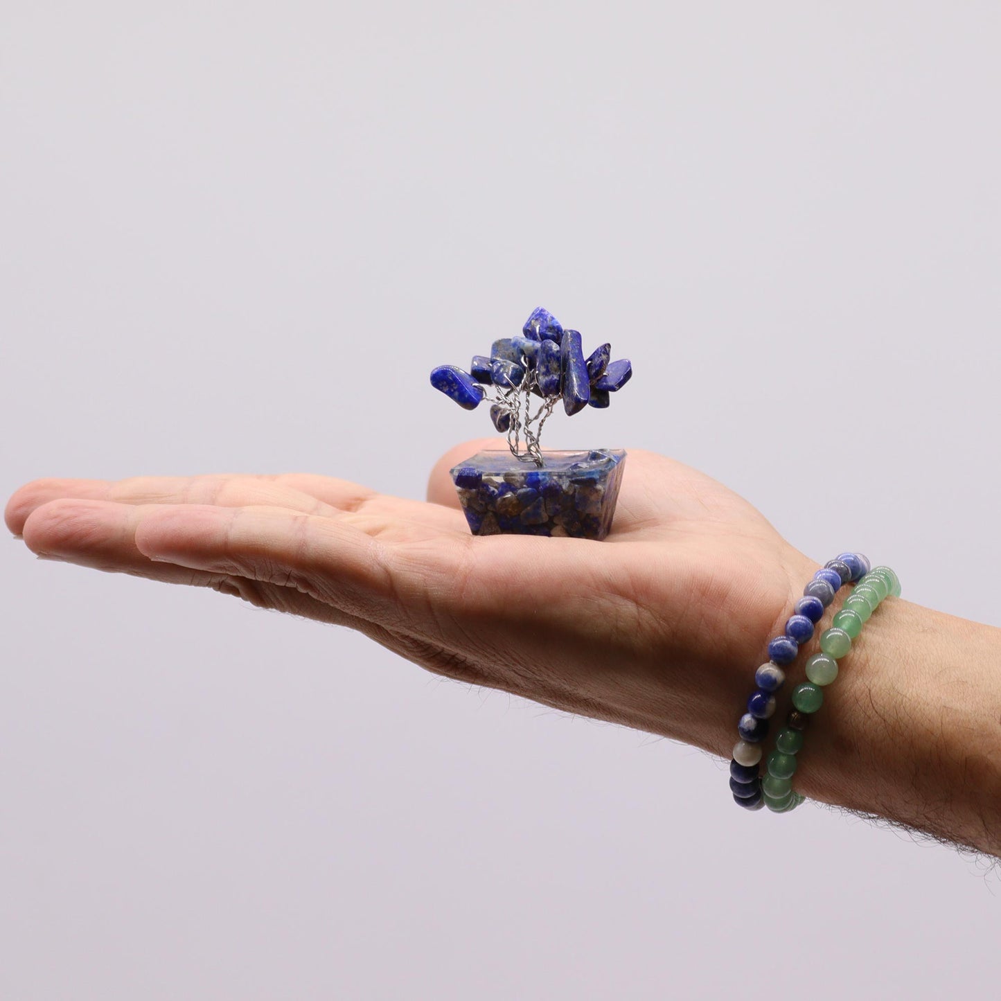 Eleanoras Sodalite Mini Gemstone Tree on Orgonite Base Crystals