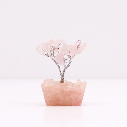 Eleanoras Rose Quartz Mini Gemstone Tree On Orgonite Base Crystals