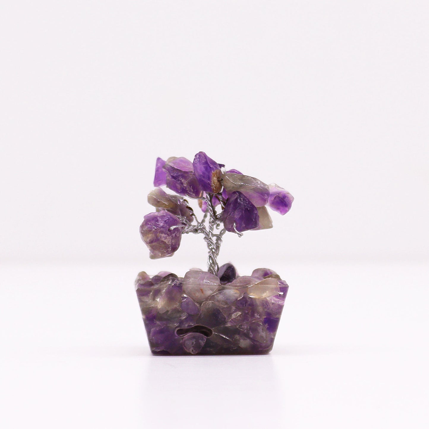 Eleanoras AMETHYST MINI GEMSTONE TREE ON ORGONITE BASE CRYSTALS