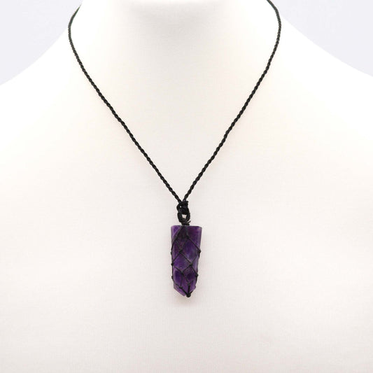 Eleanoras AMETHYST LACED GEMSTONE TEARDROP PENDANT JEWELLERY