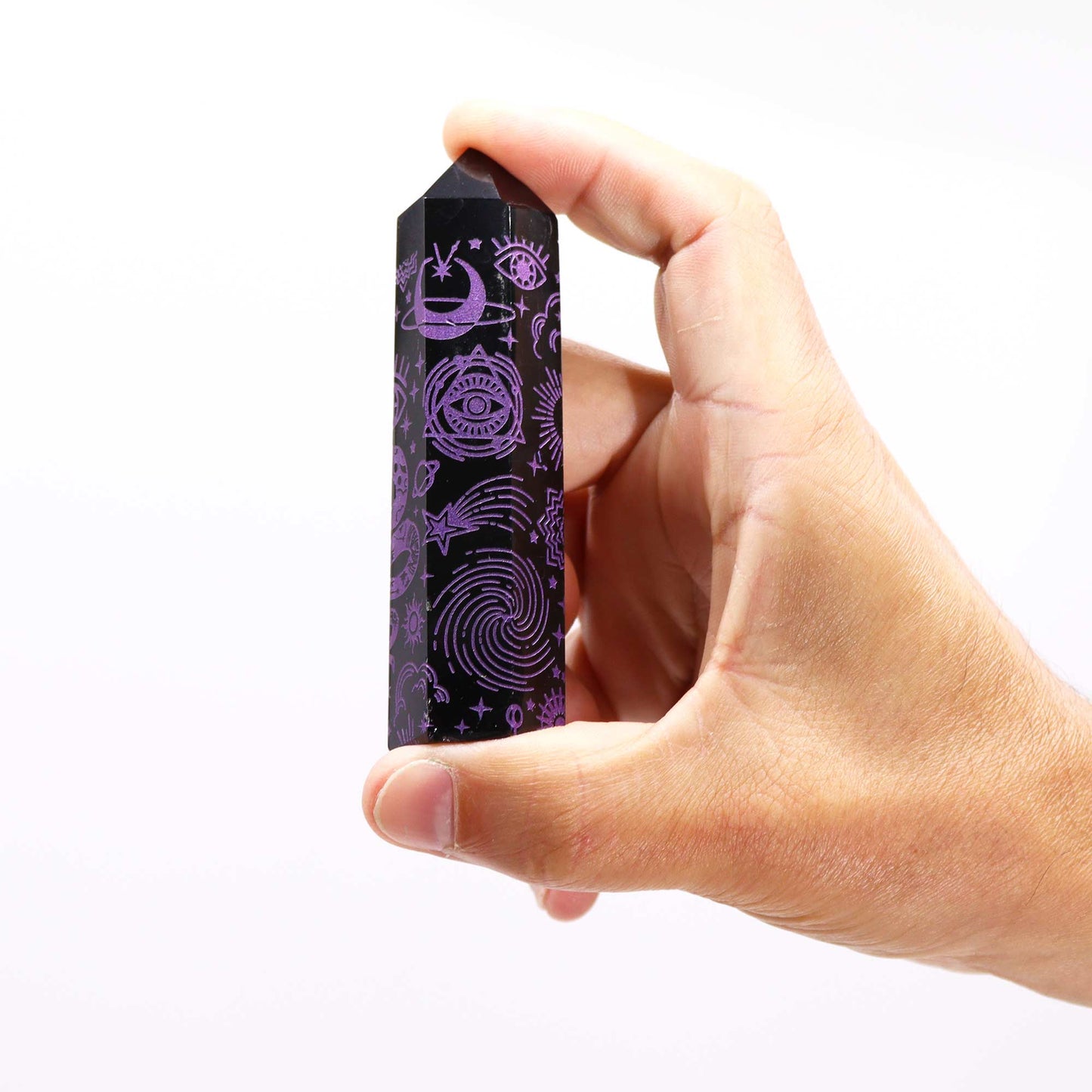 MYSTIC STORY DEEP PURPLE BLACK OBSIDIAN POINT