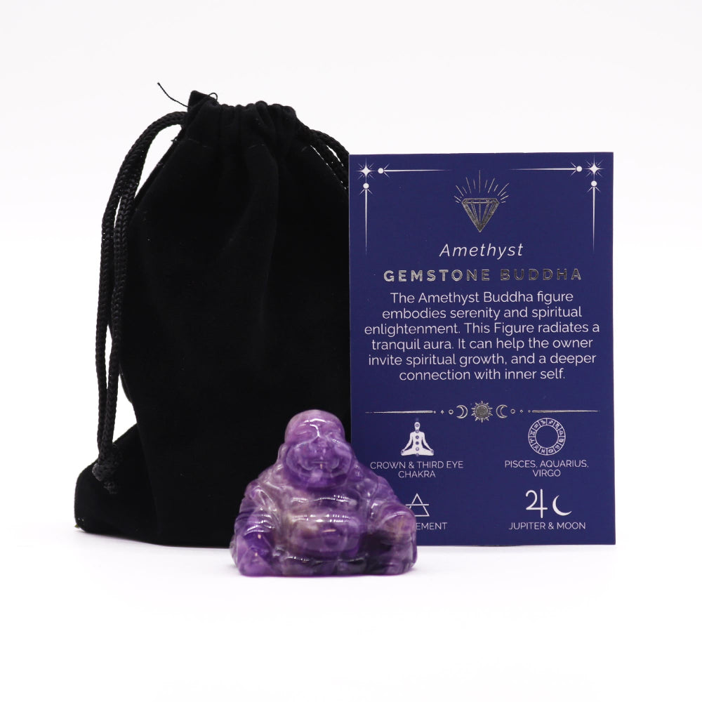 Eleanoras Amethyst Gemstone Small Buddha 