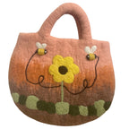 Eleanoras Sun Flower & Bees Felted Bag Bags & Purses