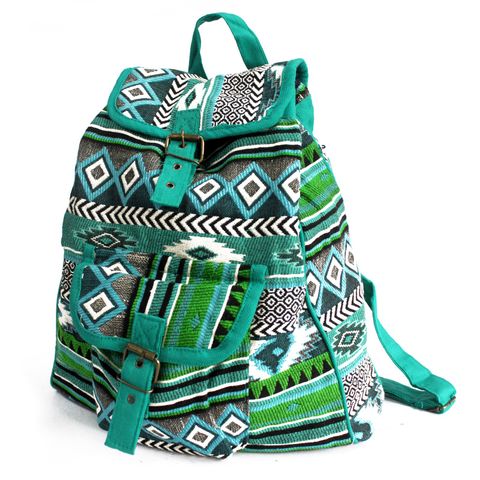 Teal  Jacquard  Backpack