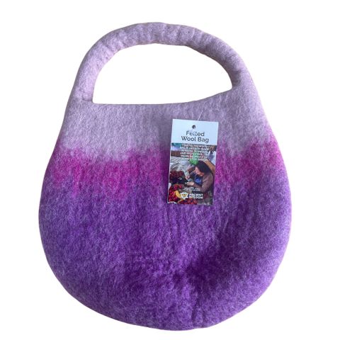 Bee Lavender Shades Water Felted Bee Bag