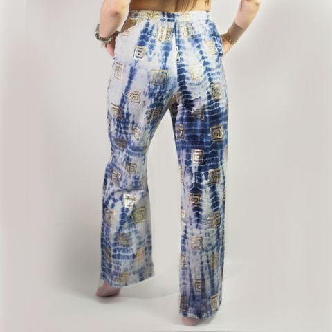 Gold & Blue Greek Motif Lounge Pants  (ML)