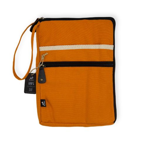 Orange Canvas Travel Laptop Pouch