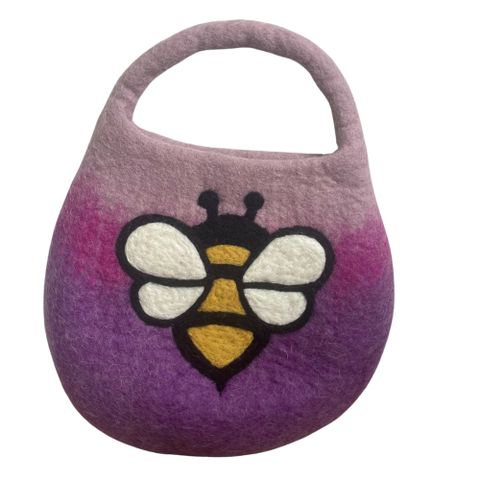 Bee Lavender Shades Water Felted Bee Bag