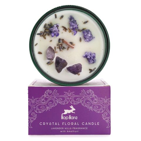 The Moon Hop Hare Crystal Magic Flower Candle