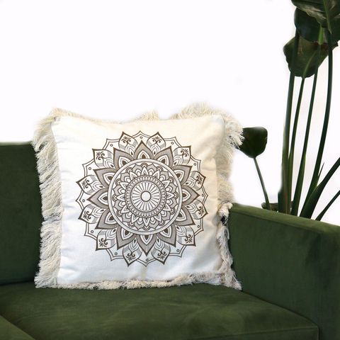 Bronze Lotus Mandala  Cushion Cover