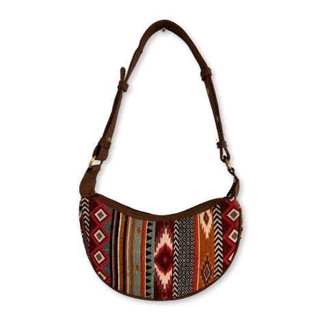 Rich Browns Jacquard Hobo Bag