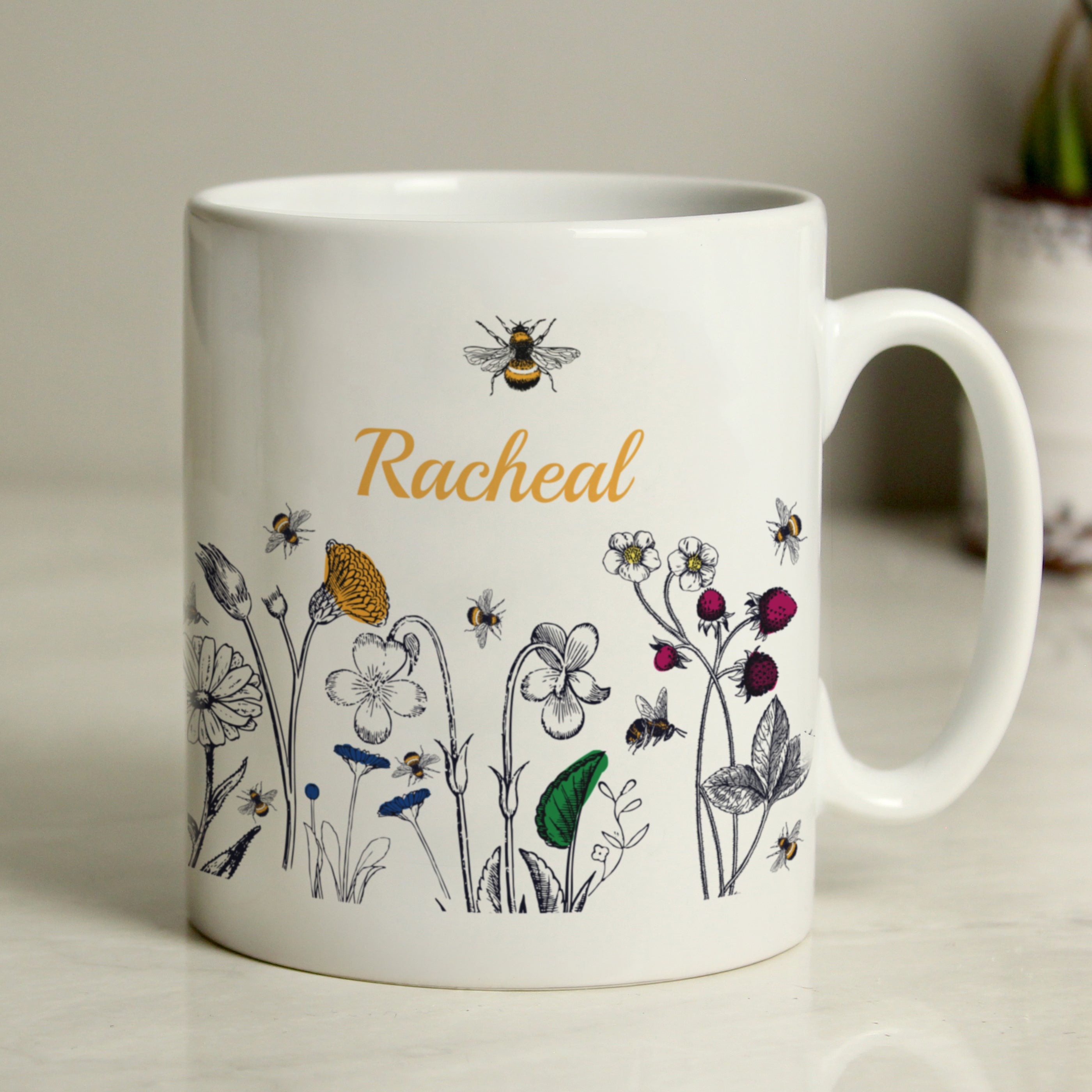 Eleanoras Personalised Wild Flowers Mug Mugs