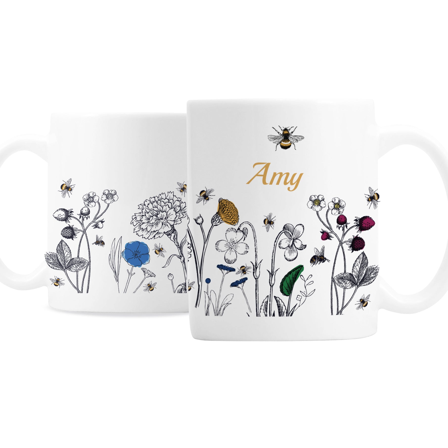 Eleanoras Personalised Wild Flowers Mug Mugs