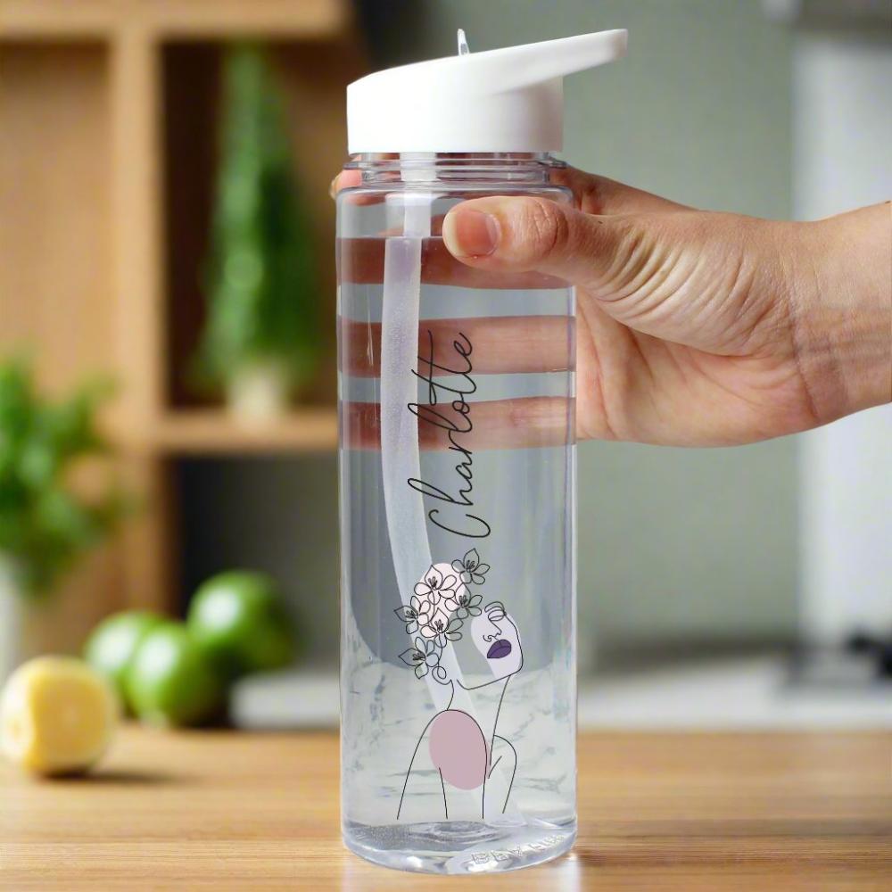 Eleanoras Natalia Line Art Personalised Water Bottle Drinkware