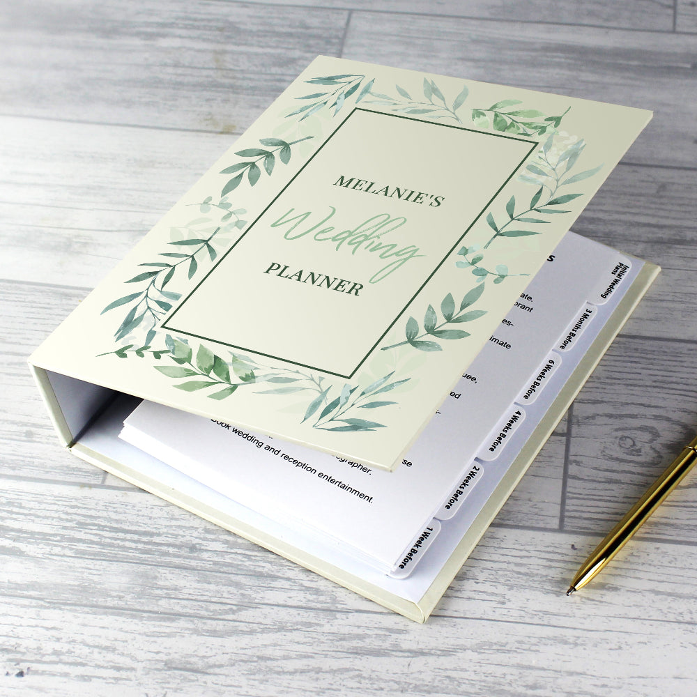 Eleanoras Personalised Botanical Border Wedding Planner 