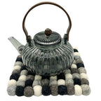 Multi Grey Felt Ball Square Placemat