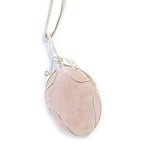 Rose Quartz Swirl Wrapped Gemstone Necklace