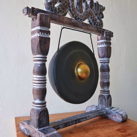 Small Black Healing Gong in Stand 25cm